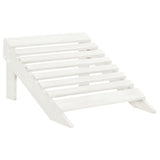 Garden Adirondack Chair with Ottoman&Table Solid Fir Wood White 315929