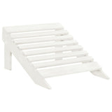 Garden Chair with Ottoman Wood White 40859