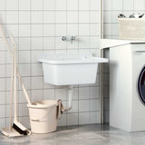 Utility Sink for Wall Mounting White 60x40x28 cm Resin 4002795