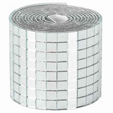 Mirror Mosaic Tile Geometric 12 pcs Silver 100 x 4 cm Glass 42017630