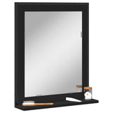 Bathroom Mirror with Shelf Black 50x12x60 cm Engineered Wood 842416