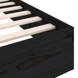 Bed Frame without Mattress Black Solid Wood 75x190 cm Small Single 820066