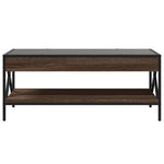 ZNTS Coffee Table with Infinity LED Brown Oak 90x50x38 cm 847711