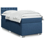 Box Spring Bed with Mattress Blue 90x200 cm Fabric 3285791