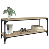 TV Cabinet Sonoma Oak 100x33x41 cm Engineered Wood and Steel 819348