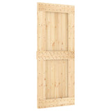 Sliding Door Natural and White 85 x 210 cm Solid Pine Wood 3445014