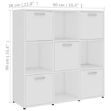 Book Cabinet White 90x30x90 cm Engineered Wood 802930