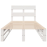 Bed Frame without Mattress White 90x190 cm Single Solid Wood Pine 850822
