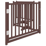 Dog Gate with Door Foldable 4 Panels Brown Oak 320 cm Solid Wood Fir 352297