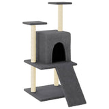 Cat Tree with Sisal Scratching Posts Dark Grey 110 cm 172039
