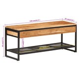 Shoe Bench 110x35x45 cm Solid Wood Acacia and Iron 372744