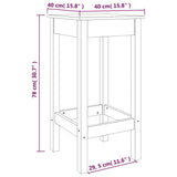Bar Chairs 2 pcs White 40x40x78 cm Solid Wood Pine 822138
