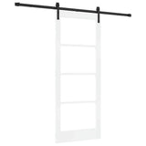 Sliding Door ORKDAL White 83 x 202 cm Solid Pine Wood and Glass 3331970