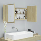 LED Bathroom Mirror Cabinet Sonoma Oak 90x12x45 cm Acrylic 804975