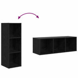 TV Cabinet Set Black Oak 37 x 37 x 107 cm Engineered Wood 3393364