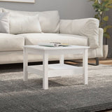 ZNTS Coffee Table White 55x55x40 cm Solid Wood Pine 814270