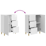 Sideboard High Gloss White 66 x 34.5 x 90 cm Engineered Wood 894629