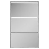 Shoe Cabinet with Mirror 3-Layer Grey Sonoma 63x17x102.5 cm 342639