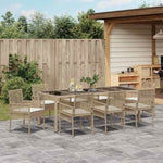 Garden Dining Set 9 pcs Beige Poly rattan 3334893