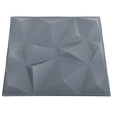 3D Wall Panels 12 pcs 50x50 cm Diamond Grey 3 m 340589