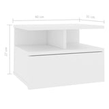 Floating Nightstands 2 pcs White 40x31x27cm Engineered Wood 800406