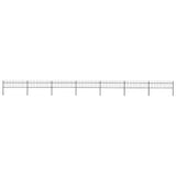 Garden Fence with Spear Top Steel 1248x60 cm Black 277599