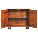 Chestnut Carved Ball Cabinet IN3617