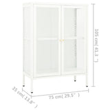 Sideboard White 75x35x105 cm Steel and Glass 336071