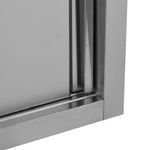 ZNTS Kitchen Wall Cabinet with Sliding Doors 120x40x50 cm Stainless Steel 51053