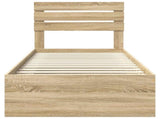 Bed Frame with Headboard Sonoma Oak 75 x 190 cm Solid Pine Wood 3411473