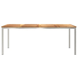 Dining Table 200x90x75 cm Solid Teak Wood and Stainless Steel 42006192