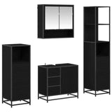 Bathroom Furniture Set 4 pcs Black Oak Engineered Wood 3402499