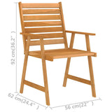 Outdoor Dining Set Rich Wood Brown Solid Acacia Wood Medium 3057844