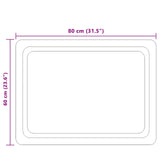 LED Bathroom Mirror Transparent 80 x 60 cm Tempered Glass 42045837