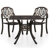 ZNTS 3 Piece Bistro Set Cast Aluminium Bronze 3070577