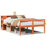 Bookcase Bed without Mattress Wax Brown 140x190 cm Solid Wood 3321981
