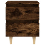 Bed Cabinets with Solid Wood Legs 2 pcs Smoked Oak 40x35x50 cm 813123