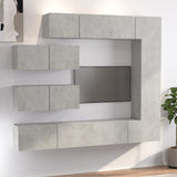 TV Cabinet Set 7 Piece Concrete Grey Engineered Wood Wall Mounted 3114561