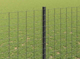 Embedded Fence Post 11 pcs Grey 200 cm Powder-Coated Steel 42006287