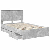 Bed Frame with Drawer Concrete Grey 120 x 200 cm Engineer Wood 3409485