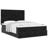 Ottoman Bed with Mattresses Black 140x190cm Velvet 3313399