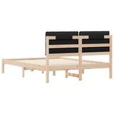 Bed Frame with Upholstered Headboard Black 160 x 200 cm 877826