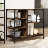 Kitchen Trolley Smoked Oak 100x45x89.5 cm Engineered Wood 842383