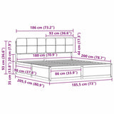 Bed Frame with Upholstered Headboard Light Grey 180 x 200 cm 3398179