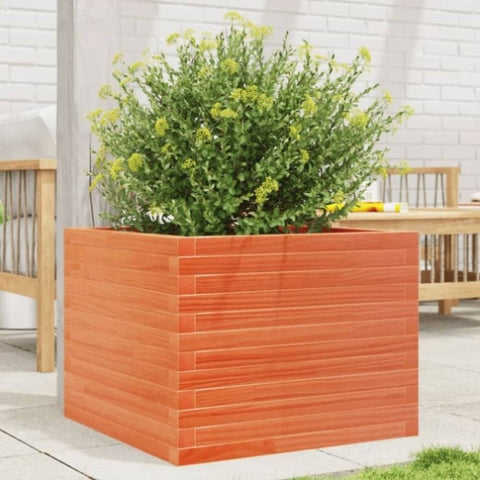 ZNTS Garden Planter Wax Brown 60x60x45.5 cm Solid Wood Pine 847250