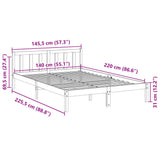 Extra Long Bed Frame without Mattress White 140x220 cm Solid Wood Pine 852449