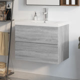 Sink Cabinet with Built-in Basin Grey Sonoma Engineered Wood 3152871