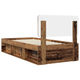 Bed Frame with Headboard Old Wood 90 x 190 cm Solid Pine Wood 3412139