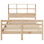 ZNTS Bookcase Bed without Mattress 140x200 cm Solid Wood Pine 3321899