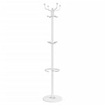 ZNTS Coat Stand with Umbrella Holder White 180 cm Powder-coated Iron 377102